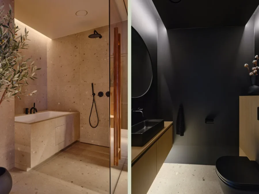 Soome Maja puitmaja, elementmaja eriprojekt Ööbik. Vannituba, WC.