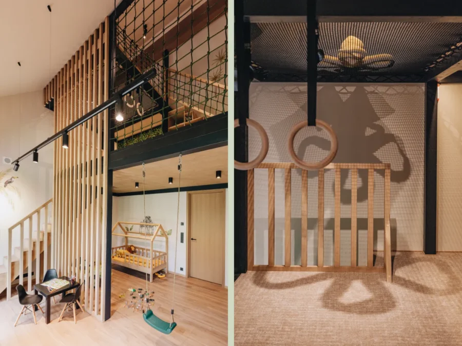 Soome Maja puitmaja, elementmaja eriprojekt Ööbik. Lastetuba, mängutuba.