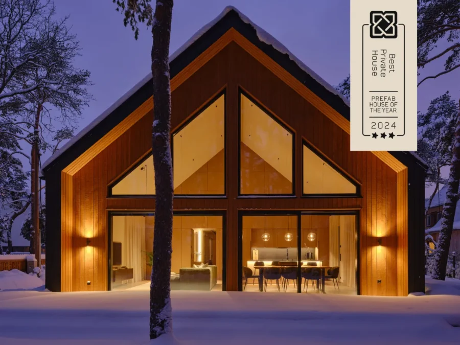 Soome Maja puitmaja, elementmaja eriprojekt Ööbik. Aasta Tehasemaja 2024.