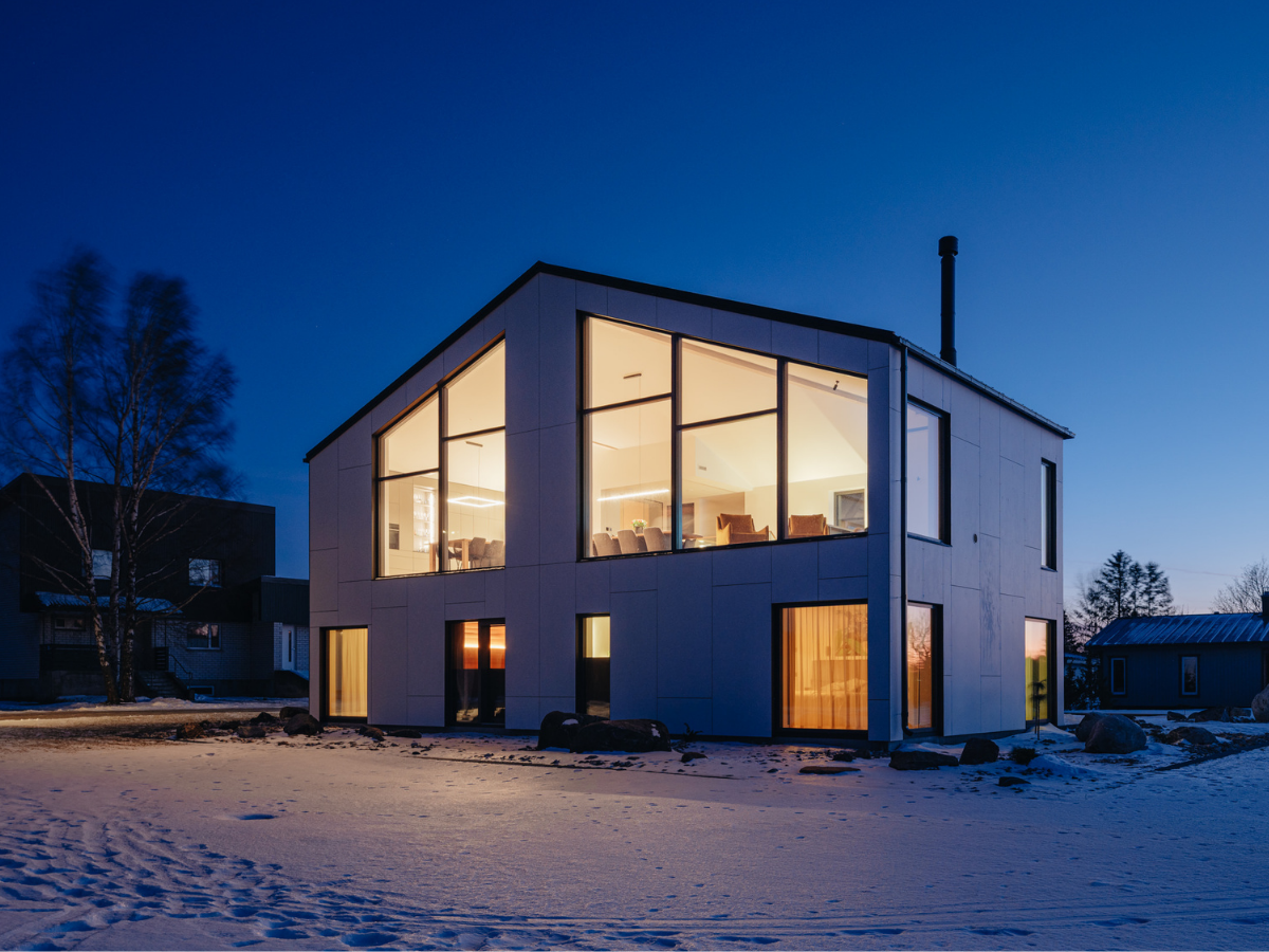 Soome Maja puitmaja, elementmaja eriprojekt. Hubane disainmaja.